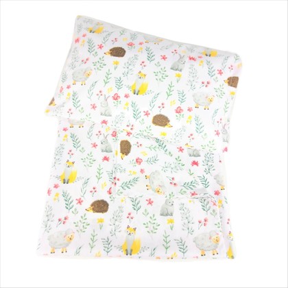 Baby's Crib Sheet & Pillowcase Set 2pcs (108x150,30x50) Ninna Nanna Best Little Friends 100% Cotton 144TC