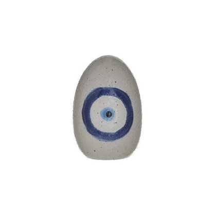 Κεραμικό Διακοσμητικό Αυγό με Ζωγραφισμένο Μάτι 4x4x6cm Inart 1-70-354-0002