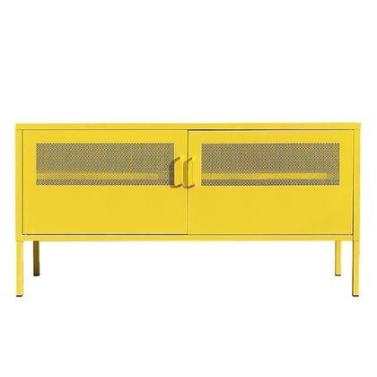 Έπιπλο TV-ντουλάπι κίτρινο μεταλλικό με 2 πόρτες Υ60x118x40εκ. NEXTDECO