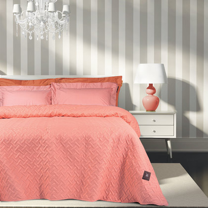 Double Coverlet 220x240 Greenwich Polo Club Essential-Bedcover Collection 3D Solid 2485 Coral 100% Microfiber