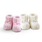 Σετ Παπουτσάκια Αγκαλιάς Νο 1 SB Home Baby Shoes 100% Acrilic Εκρού - Ροζ