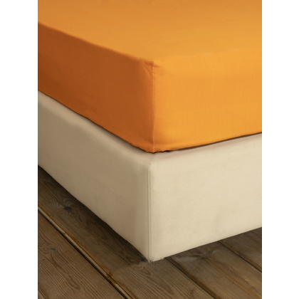 Double Bed Sheet 240x260cm Nima Home Unicolors Deep Orange Cotton
