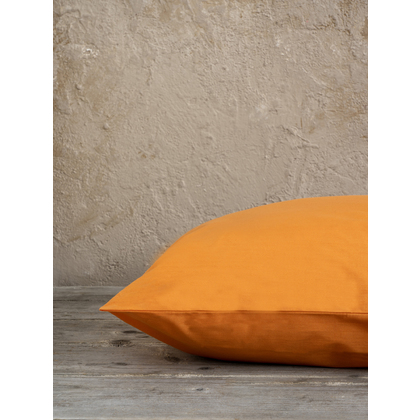 Set Pillowcases 2 pcs 52x72cm Nima Home Unicolors Deep Orange Cotton