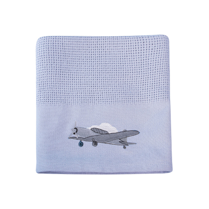 Baby's Holding Knitted Blanket 80x110 Greenwich Polo Club Essential-Baby Collection 8817 Grey-Blue 100% Cotton