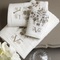 Set towels with embroidery and crystals  (70X140,50X90,30X50) 19V69 Collection Tuscan100% Βαμβάκι 500gsm / Cream