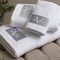 Set towels with embroidery and crystals  (70X140,50X90,30X50) 19V69 Collection Milano Cream 100% Βαμβάκι 500gsm / White