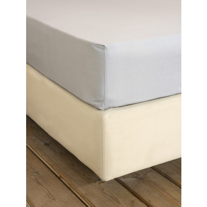 Semifull Bed Sheet 180x260cm Nima Home Unicolors Soft Gray Cotton