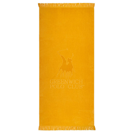 Πετσέτα Θαλάσσης 90x190 Greenwich Polo Club Essential-Beach Collection 3626 Ώχρα Jacquard 100% Βαμβάκι