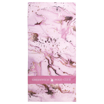 Πετσέτα Θαλάσσης 80x170 Greenwich Polo Club Essential-Beach Printed Collection 3713 Ροζ-Χρυσό 100% Βαμβάκι