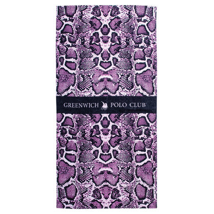 Πετσέτα Θαλάσσης 80x170 Greenwich Polo Club Essential-Beach Printed Collection 3714 Μωβ-Μαύρο 100% Βαμβάκι