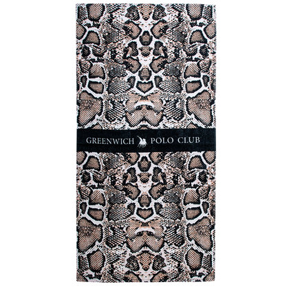 Beach Towel 80x170 Greenwich Polo Club Essential-Beach Printed Collection 3715 Beige-Black 100% Cotton