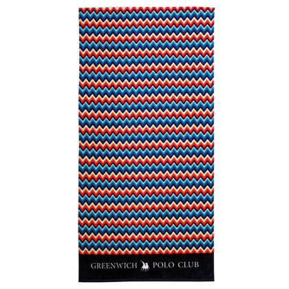 Beach Towel 80x170 Greenwich Polo Club Essential-Beach Printed Collection 3709 Yellow-Blue-Terracotta 100% Cotton