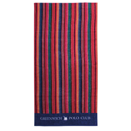 Πετσέτα Θαλάσσης 80x170 Greenwich Polo Club Essential-Beach Printed Collection 3710 Μπλε-Πράσινο-Κόκκινο 100% Βαμβάκι