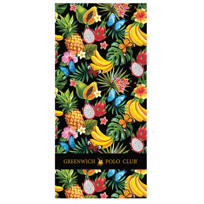 Beach Towel 80x170 Greenwich Polo Club Essential-Beach Printed Collection 3712 Yellow-Green-Red 100% Cotton