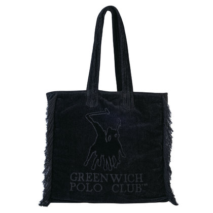 Beach Bag 42x45 Greenwich Polo Club Essential-Beach Accessories Collection 3656 Black Jacquard 100% Cotton