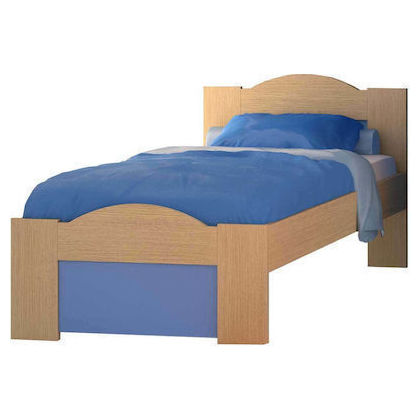 Παιδικό Κρεβάτι Ξύλινο Μονό Wave Δρύς Σιέλ 90x190