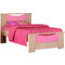 Παιδικό Κρεβάτι Ξύλινο Ημίδιπλο (για στρώμα 110x200) Smile Δρυς Ροζ 