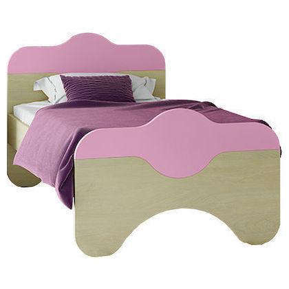 Κρεβάτι Παιδικό Μονό Παζ για στρώμα 90x190cm  Δρυς-Ροζ