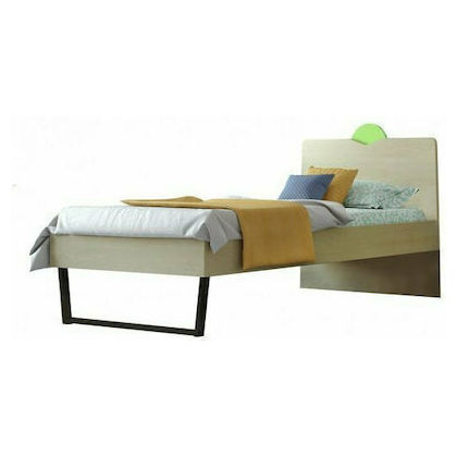 Κρεβάτι Παιδικό Ημίδιπλο Ανατολή για στρώμα 110x190cm Δρυς-Λαχανί