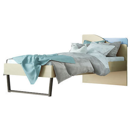 Κρεβάτι Παιδικό Μονό Τόξο για στρώμα 90x190cm Δρυς-Σιέλ