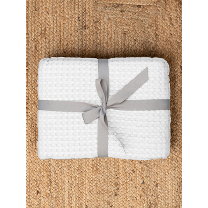 Single Piquet Blanket 170x240 Palamaiki Blankets Collection Marcie White 100% Cotton