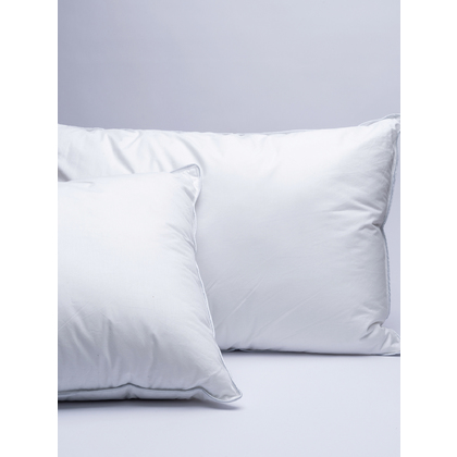 Set Of 2 Pillows 50x70 Palamaiki White Comfort Collection Reve 100% Cotton Percale Medium To Hard