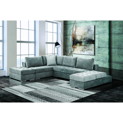 Γωνιακός Καναπές  Ναυσικά Sofa Agora 310x240x160x95 (Ξύλο-Ύφασμα) Με Επιλογή Υφάσματος