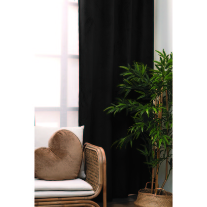 Κουρτίνα Βελουτέ Με Τρουκς 140x260 Palamaiki Curtains Collection Cyril Black 100% Polyester