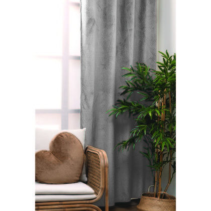 Velour Curtain 140x260 Palamaiki Curtains Collection Cyril Silver 100% Polyester