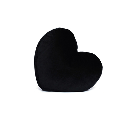 Decorative Heart-Shaped Velour Pillow 45x38 Palamaiki Velvet Feel Collection VF806 Black 100% Polyester