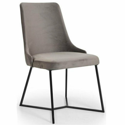 Σετ 2 τμχ Καρέκλα Μέταλλο- Ύφασμα 93x51x60 Bliumi CAROL 1059 IN Black-Velvet Gray