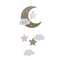 Παιδικό Διακοσμητικό Τοίχου Κρεμαστό Φεγγάρι Χρυσό/ Λευκό 15x3x44cm Inart 6-70-508-0021