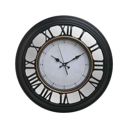 Ρολόι Τοίχου Πλαστικό Μαύρο Φ.50cm Inart  3-20-385-0077