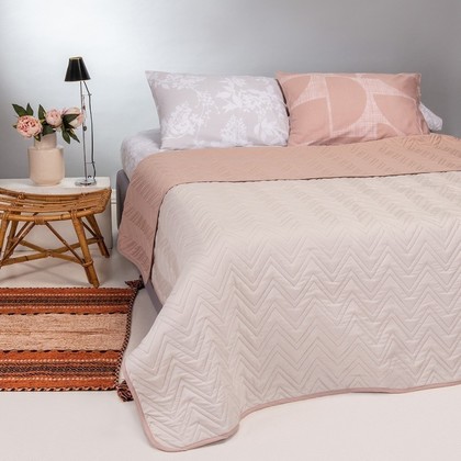 bed sheet 160x220cm  Melinen Home Couvre LIT Flavio 100% Microfiber /Cream - Pink
