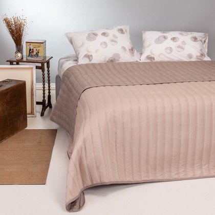 bed sheet 160x220cm  Melinen Home Couvre LIT Capri 100% Microfiber 100GSM  /Somon - Taupe
