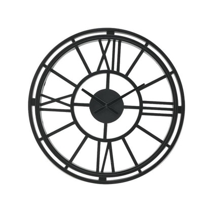 Ρολόι Τοίχου Πλαστικό Μαύρο Φ.50cm Inart 3-20-925-0028