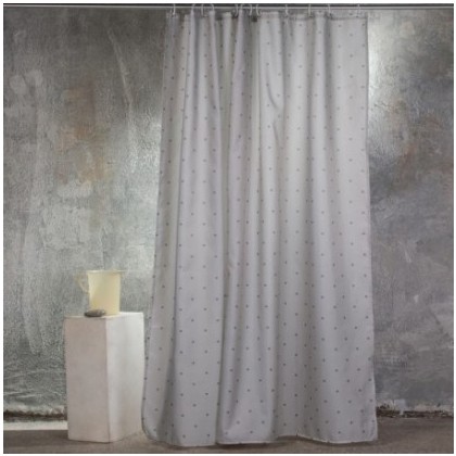 Κουρτίνα Μπάνιου 180x200cm Melinen Home Dots 100% Polyester /Ασημί