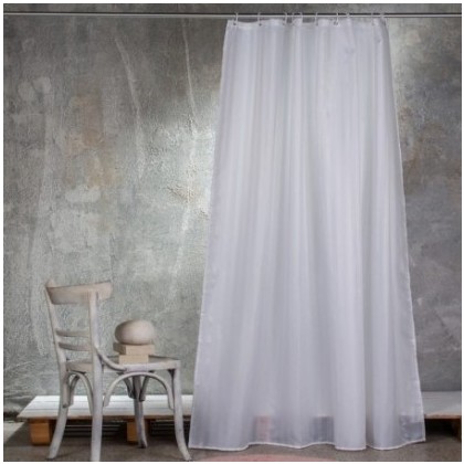 Bath Curtain 180x180cm Melinen Home Jacquard 100% Polyester /Ασημί