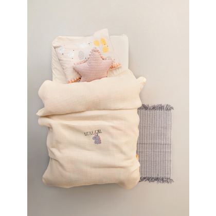 Baby's Crib Piquet Blanket 110x150 Palamaiki Bebe Blankets Collection Sugar Beige 100% Cotton