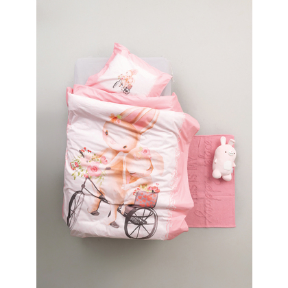 Baby's Crib Sheets Set 3pcs 120x160 Palamaiki Happy Baby Collection HB0596 100% Cotton 144TC