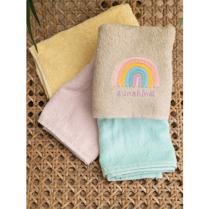 Kid's Towels Set 4pcs 40x60 Palamaiki Kids Bath Collection Sunshine 100% Cotton