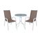 Σετ Κήπου - Βεράντας: Τραπέζι + 2 Πολυθρόνες Μέταλλο Άσπρο, Textilene Cappuccino  Table:Φ60x70 Armchair:55x75x95  ZWW Rio Set Ε270,2S
