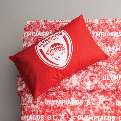 Set Of 2 Pillowcases 50x75 Palamaiki Official Team Licenced Collection Olympiacos BC7 100% Cotton 144TC