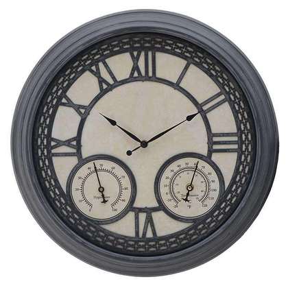 PL Wall Clock Antique Gray/ Ecru D.45,5x5cm Inart 3-20-925-0012