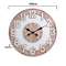 Wooden Wall Clock Natural/ White D.60x4,5cm Inart 3-20-484-0423