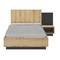 Mimizan κρεβάτι ημίδιπλο με 1 κρεμαστό κομοδίνο 170x206εκ. ( για στρώμα 120x200εκ. ) Helvezia Oak / Black με ανατομικό πλαίσιο