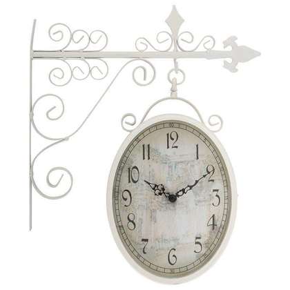 Metal Wall Clock White 36x8,5x38cm Inart 3-25-021-0105