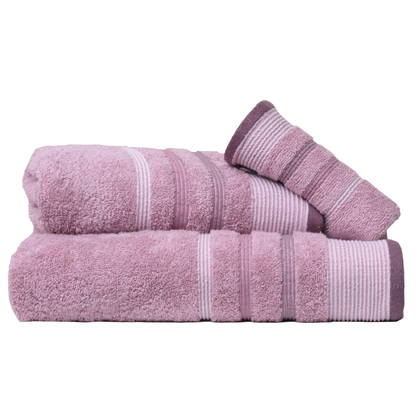 Towels Set 3pcs (30x50,50x100,70x140) Viopros Hawaii Dusty Pink 100% Cotton