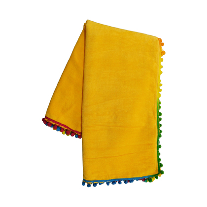 Velour Beach Towel 90x160 Viopros Vera Yellow 100% Cotton