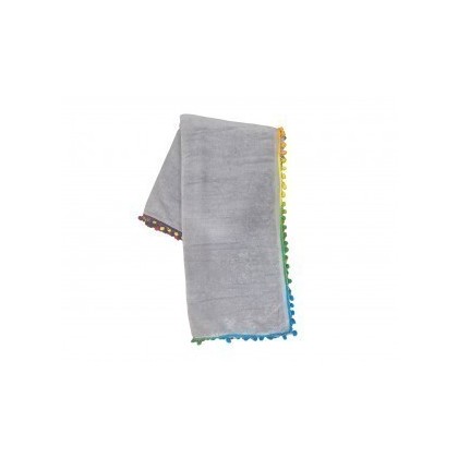 Velour Beach Towel 90x160 Viopros Vera Grey 100% Cotton